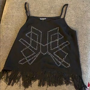 Black express crop top tank